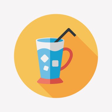 Uzun Gölge, eps10 buzlu içecek düz simgesiyle