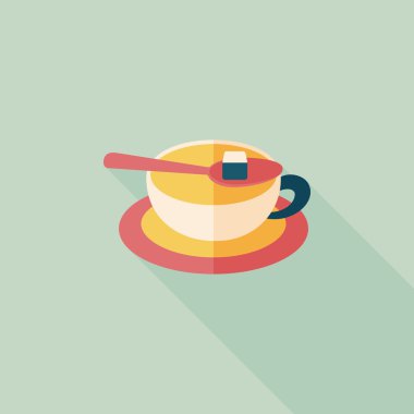 Uzun Gölge, eps10 ile kahve düz simgesi