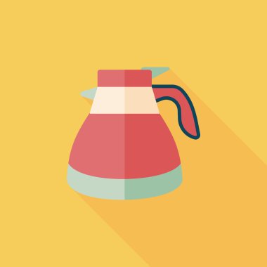 Uzun Gölge, eps10 ile kahve su ısıtıcısı düz simgesi