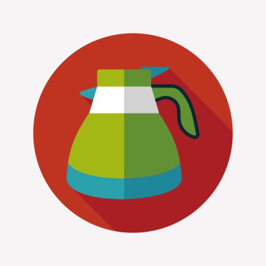 Uzun Gölge, eps10 ile kahve su ısıtıcısı düz simgesi