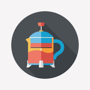 Uzun Gölge, eps10 ile çay potu düz simgesi