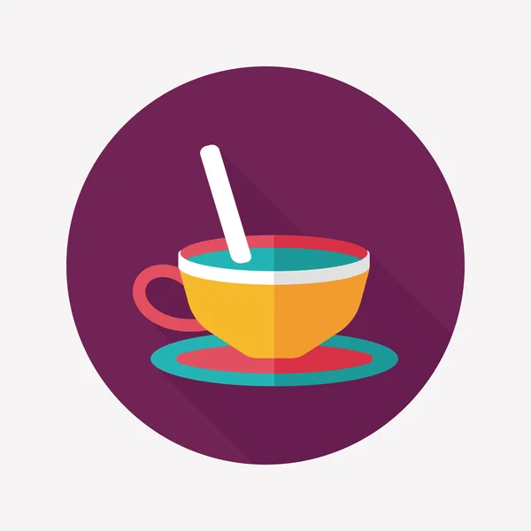 Café icône plate avec ombre longue, eps10 — Image vectorielle