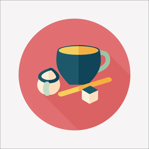 De platte pictogram koffie met lange schaduw, eps10 — Stockvector