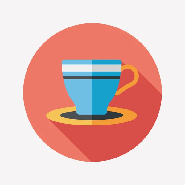 Koffie beker platte pictogram met lange schaduw, eps10 — Stockvector