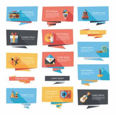 Doğum günü düz afiş arka plan ayarlamak, eps10