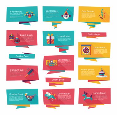 Doğum günü düz afiş arka plan ayarlamak, eps10