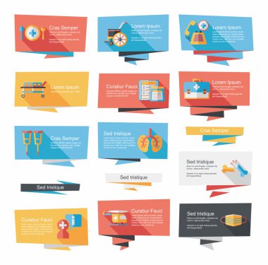 Hastane düz afiş arka plan ayarlamak, eps10