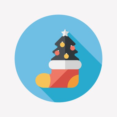 Uzun Gölge, eps10 ile Noel ağacı düz simgesi
