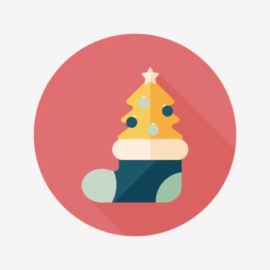 Uzun Gölge, eps10 ile Noel ağacı düz simgesi