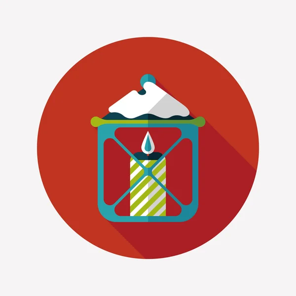 Christmas candle flat icon with long shadow, eps10 — стоковый вектор