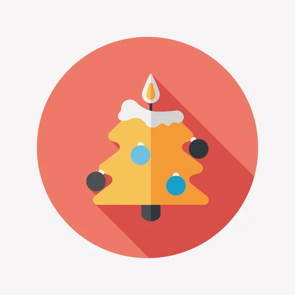 Árbol de Navidad icono plano con sombra larga, eps10 — Archivo Imágenes Vectoriales