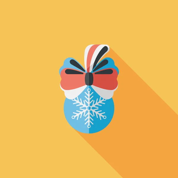 Christmas hanging flat icon with long shadow, eps10 — стоковый вектор