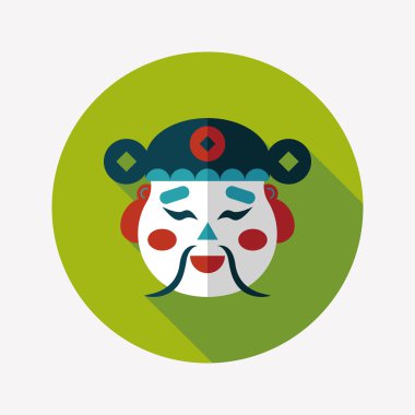 Çin yeni yılı düz simgesi ile uzun gölge, eps10, zenginlik tanrısı