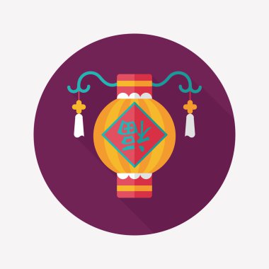 Çin yeni yılı uzun gölge, eps10, Çinli şenlik ile düz simgesi