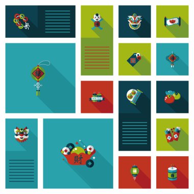 Çin yeni yılı düz UI arka plan, eps10