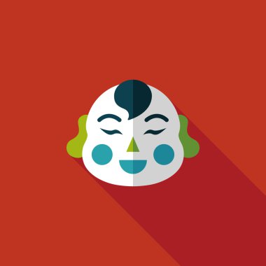 Çin yeni yılı uzun gölge, eps10, Maitreya bez bebek ile düz simgesi