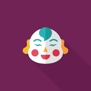 Çin yeni yılı uzun gölge, eps10, Maitreya bez bebek ile düz simgesi