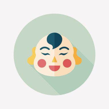 Çin yeni yılı uzun gölge, eps10, Maitreya bez bebek ile düz simgesi