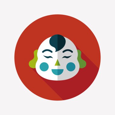 Çin yeni yılı uzun gölge, eps10, Maitreya bez bebek ile düz simgesi