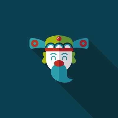 Çin yeni yılı düz simgesi ile uzun gölge, eps10, zenginlik tanrısı