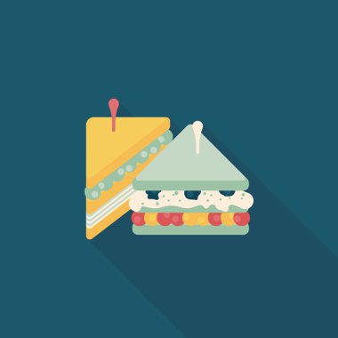 sandviç uzun gölge, eps10 düz simgesiyle