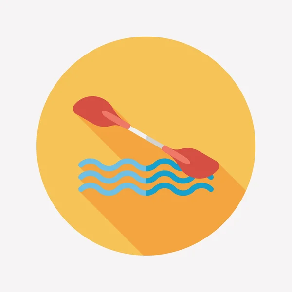 Boating paddle icono plano con sombra larga, eps10 — Vector de stock