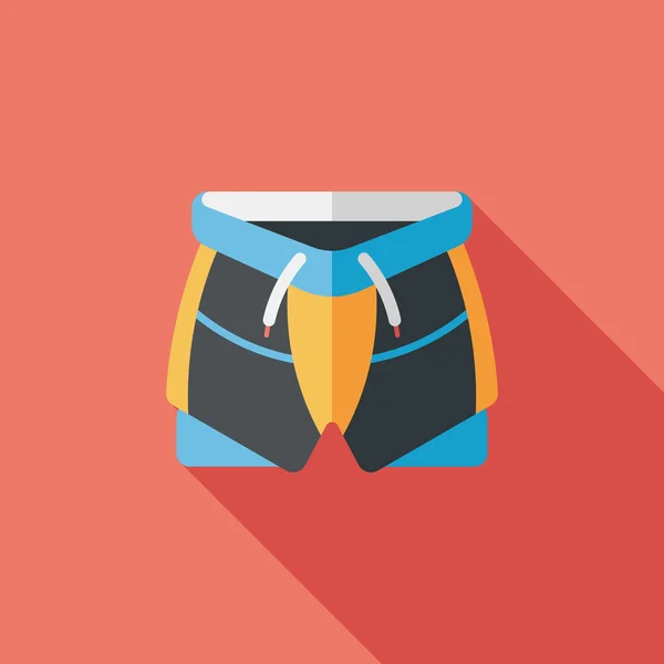 Fietsen shorts platte pictogram met lange schaduw, eps10 — Stockvector