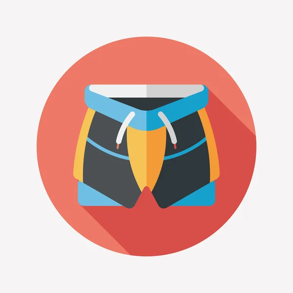 Fietsen shorts platte pictogram met lange schaduw, eps10 — Stockvector