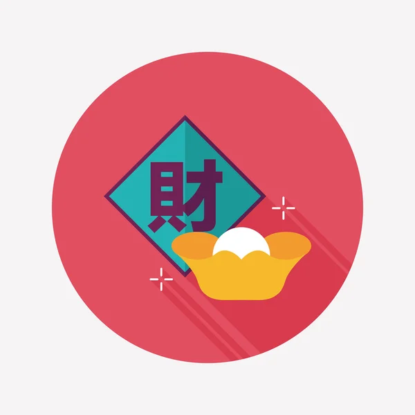 Chinese New Year flat icon with long shadow, eps10, Chinese festi — стоковый вектор