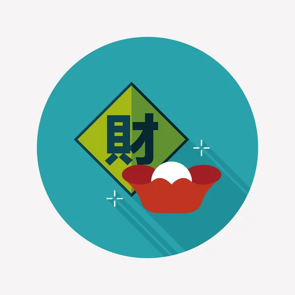 Chinese New Year flat icon with long shadow, eps10, Chinese festi — стоковый вектор