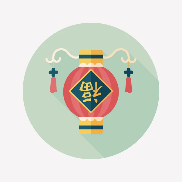 Año Nuevo chino icono plano con sombra larga, eps10, festi chino — Archivo Imágenes Vectoriales