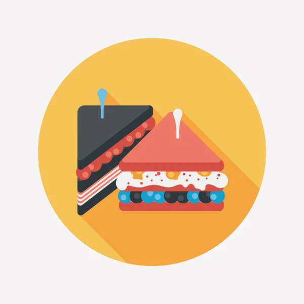 De platte pictogram sandwich met lange schaduw, eps10 — Stockvector