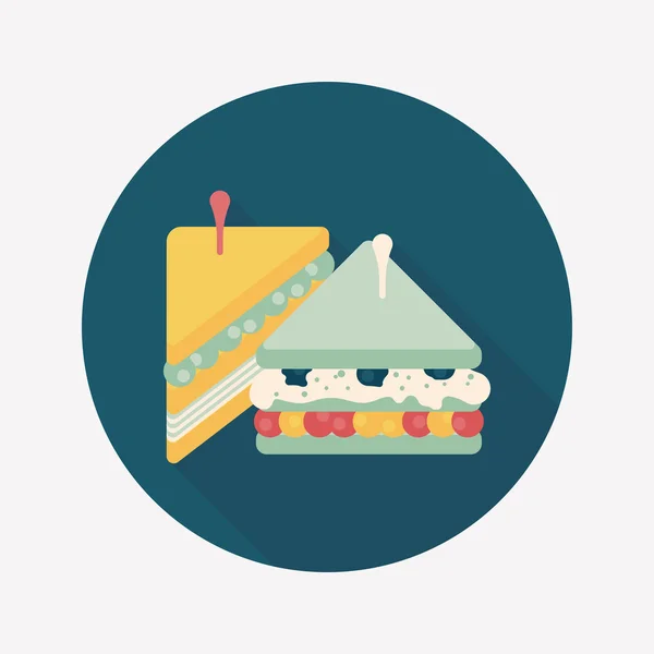 De platte pictogram sandwich met lange schaduw, eps10 — Stockvector