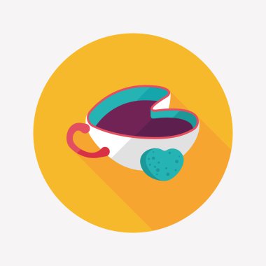 Uzun Gölge, eps10 ile kahve düz simgesi