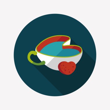 Uzun Gölge, eps10 ile kahve düz simgesi