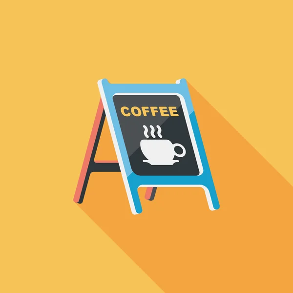 Coffee shop signs flat icon with long shadow,eps10 — Stock Vector