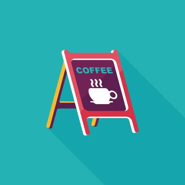 Coffee shop signs flat icon with long shadow,eps10 — Stock Vector