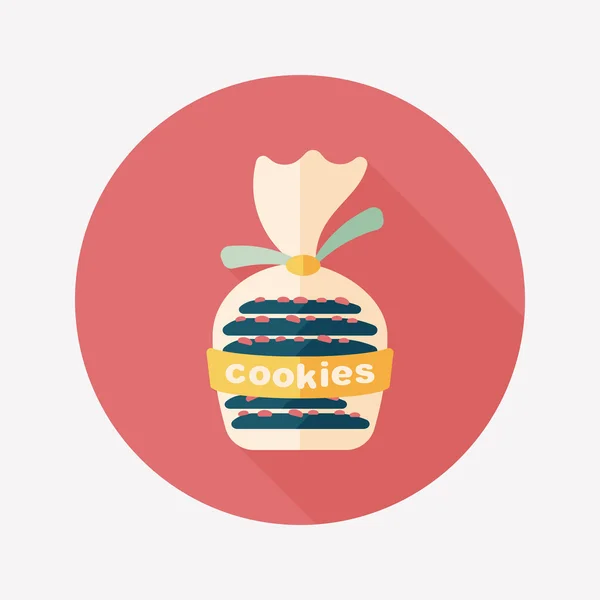 Biscoitos ícone plano com sombra longa, eps10 — Vetor de Stock