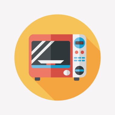 Uzun Gölge, eps10 ile mutfak mikrodalga fırın düz simgesi