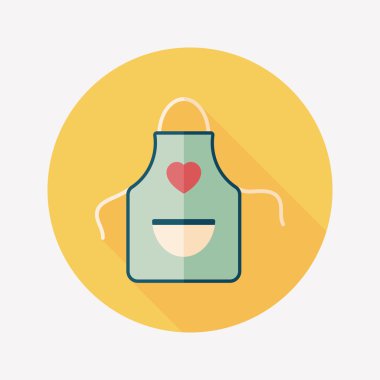 Uzun Gölge, eps10 ile mutfak önlük düz simgesi