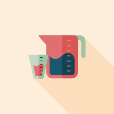 Uzun Gölge, eps10 Kupası düz simgesiyle ölçme mutfak eşyaları