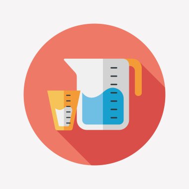 Uzun Gölge, eps10 Kupası düz simgesiyle ölçme mutfak eşyaları