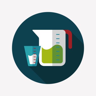 Uzun Gölge, eps10 Kupası düz simgesiyle ölçme mutfak eşyaları