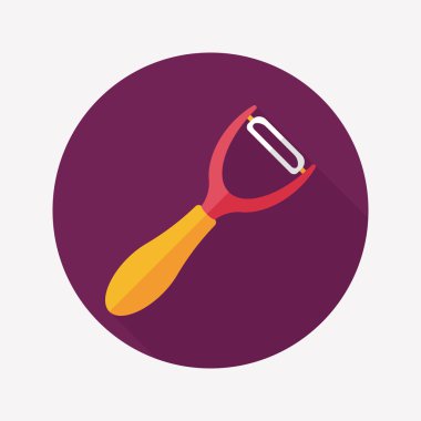 Uzun Gölge, eps10 ile mutfak eşyaları Soyucu düz simgesi