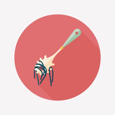 Uzun Gölge, eps10 ile mutfak eşyaları spagetti kaşığı düz simgesi