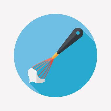 Uzun Gölge, eps10 ile mutfak eşyaları çırpıcı düz simgesi