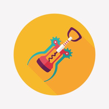 Uzun Gölge, eps10 mutfak eşyaları tirbuşon düz simgesiyle