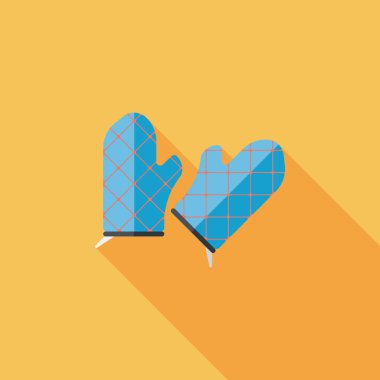 mutfak fırın eldiveni uzun gölge, eps10 simgesiyle düz