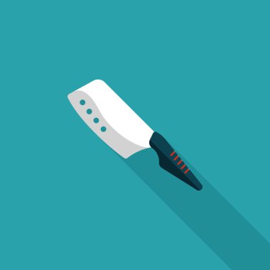 Uzun Gölge, eps10 ile mutfak eşyaları bıçak düz simgesi