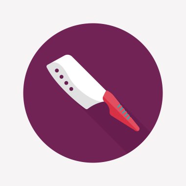 Uzun Gölge, eps10 ile mutfak eşyaları bıçak düz simgesi